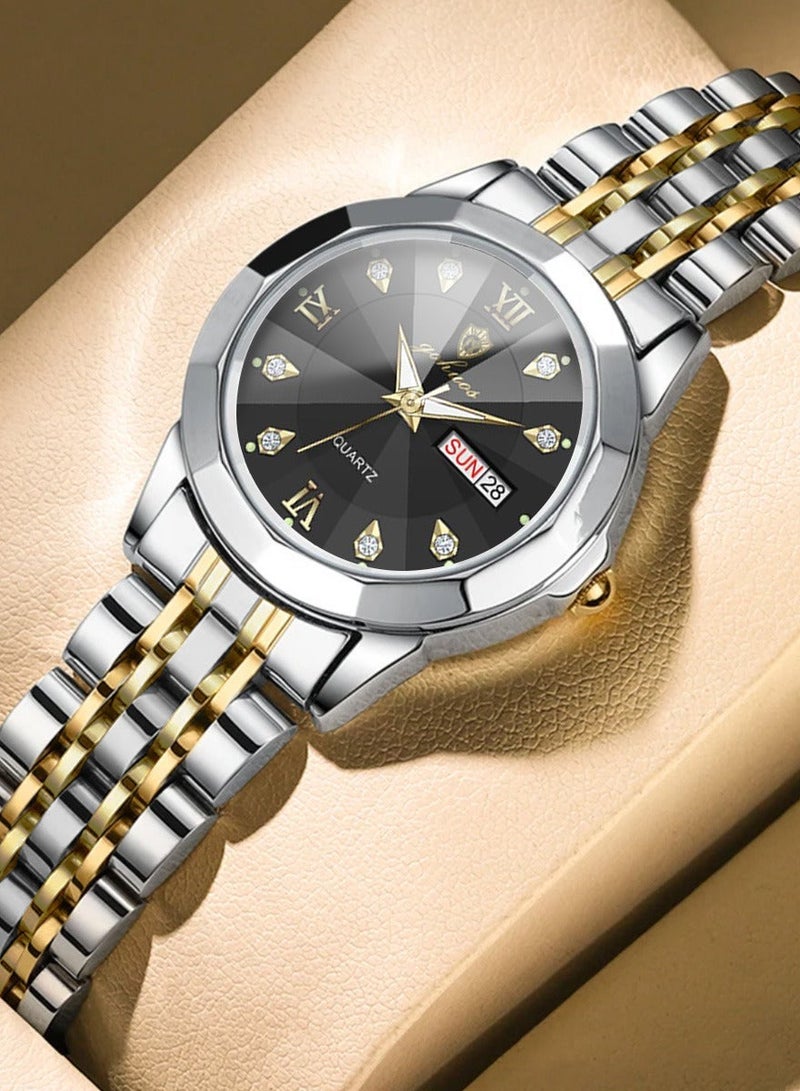 GOHUOS Women's Watch, Top Brand Luxury Stainless Steel Band Water Resistant Quartz Analog Classic Ladies Wrist Watch - 27mm - Mother or Girlfriend Gift - Image 3