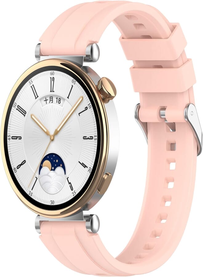 FASHION MANIA 18mm Silicone Band Compatible with Huawei Watch GT4 41mm 2023,Soft Silicone Loop Strap, Soft Breathable Wristbands No Gap Wristband Strap