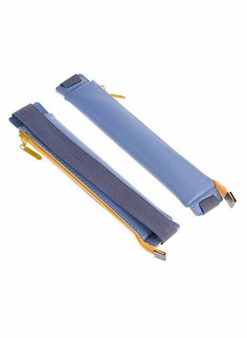 Loquat Pencil Pocket Case, 2-Pack PU Leather Pen, Sleeve Holder Pouch with Elastic Band for Book Notebook Bible (Pink and Blue ) - Image 2