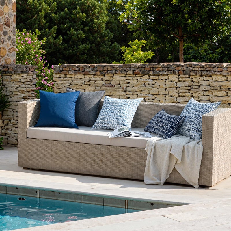 MIULEE Outdoor Set of 2 Patio Lumbar Pillows Spring 12â€x 20â€ Fade Resistant Outdoor Lumbar Pillow with Inserts, Fluffy Decorative Garden Waterproof Cushions for Home Patio Couch Sofa Use, Royal Blue - Image 4