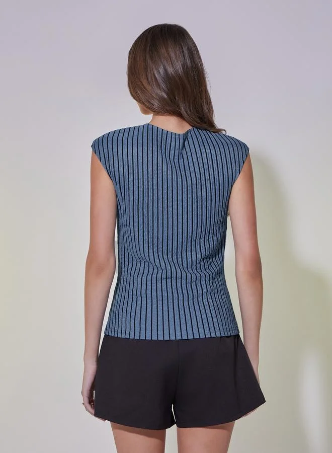 Take Two Textured Striped Regular Fit T-Shirt