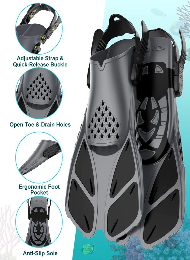 Viginsul Snorkeling Gear for Adults, Panoramic View Full Face Snorkel Mask with Foldable Dry Top System & Adjustable Swim Fins, Anti-Fog & Anti-Leak Snorkel Set - Image 5