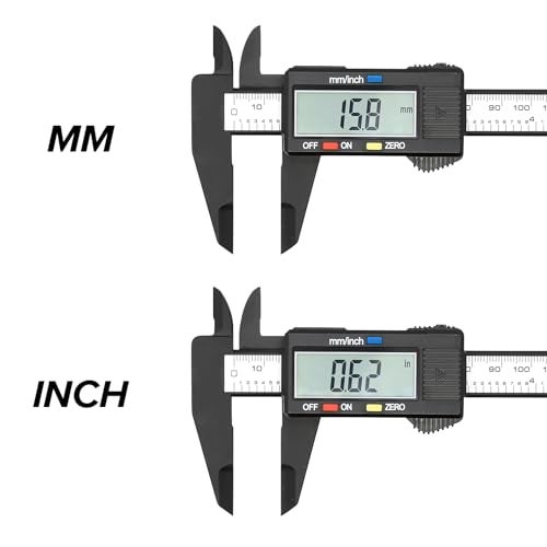 Vizbrite Electronic Digital Caliper, Plastic Vernier Caliper, Caliper Measuring Tool with Inch/Millimeter Conversion, Extra Large LCD Screen, 0-6 Inch/0-150 mm, Auto Off Featured Micrometer Ruler - Image 2