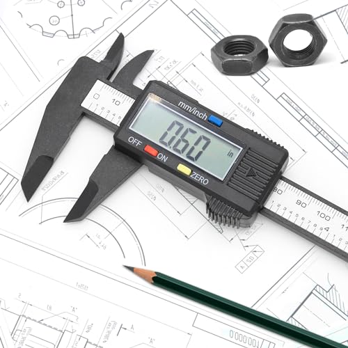 Vizbrite Electronic Digital Caliper, Plastic Vernier Caliper, Caliper Measuring Tool with Inch/Millimeter Conversion, Extra Large LCD Screen, 0-6 Inch/0-150 mm, Auto Off Featured Micrometer Ruler - Image 3