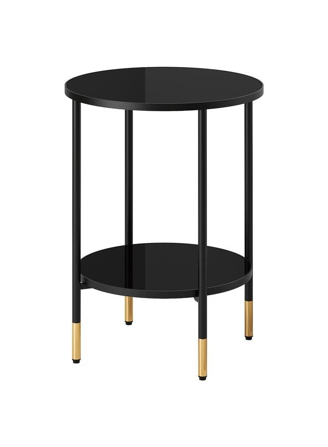 erorex Side table, black/glass black, 45 cm - Image 1