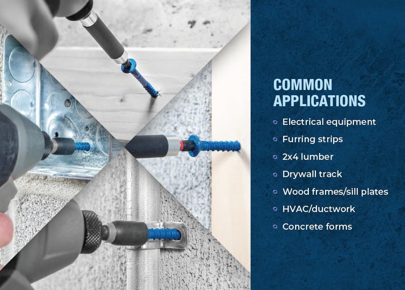 Tapcon 1/4" x 3-1/4" Star Torx Head Concrete Anchor Screws 3191407V2 | 100 Pack | Drill Bit Included - Image 4