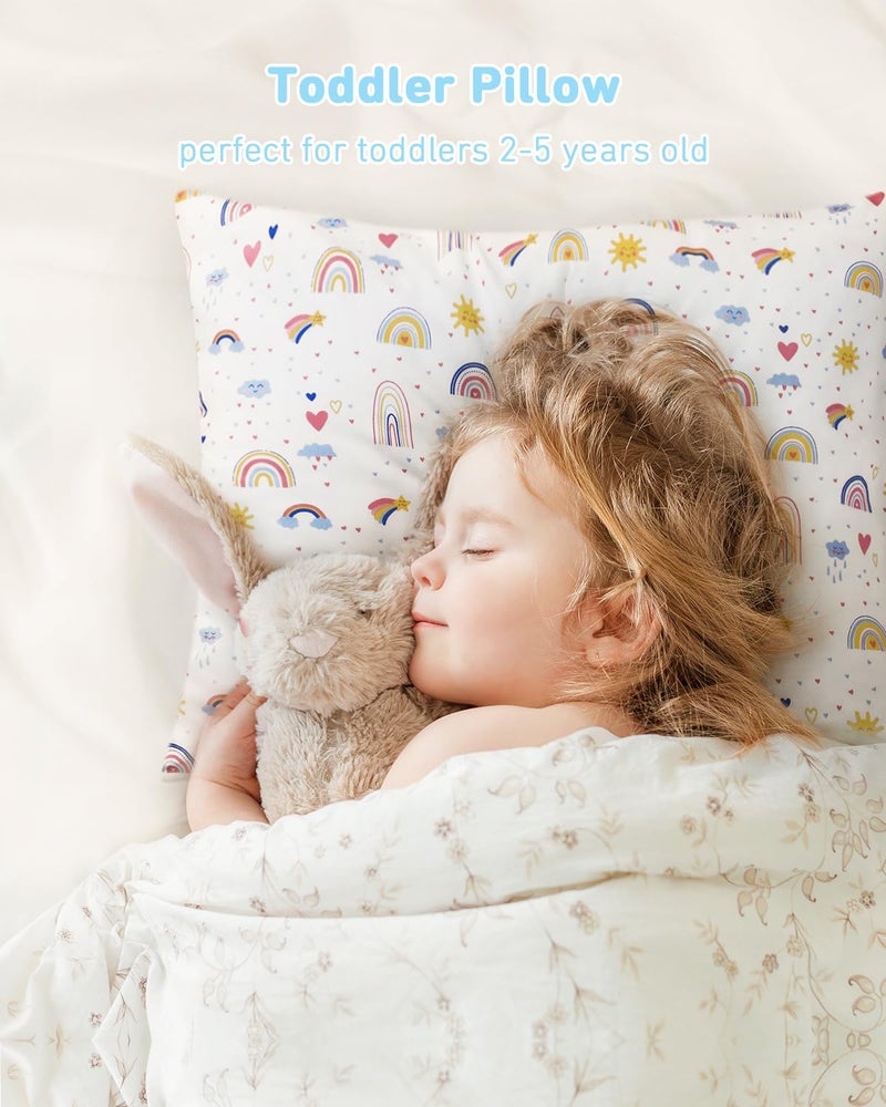 Babebay وسادة بيبي باي للأطفال، 13X18 وسائد ناعمة للأطفال للنوم، وسادة أطفال قابلة للغسل في الغسالة مع غطاء وسادة قطن، مثالية للسفر، سرير الأطفال - Image 2
