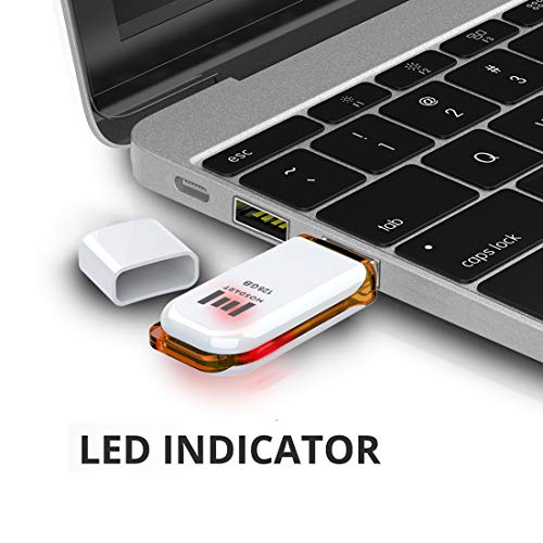 MOSDART 128GB USB 2.0 Flash Drive, with LED Light and Lanyards, exFAT Memory Stick for Computers, System Backup, Data Storage, Orange and Blue(Pack of 2) - Image 3