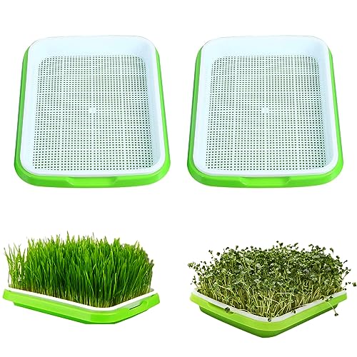 Homend Seed Sprouter Tray, Seed Germination Tray BPA Free Nursery Tray For Seedling Planting Great For for Garden Home Office (2),Green - Image 1