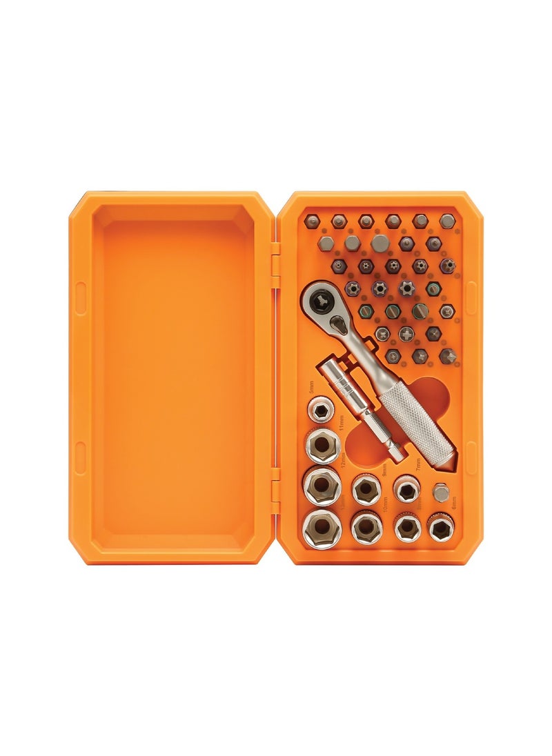 GREEN LION 42-IN-1 Ratchet Socket Set / Tools Set for Automotive / automotive mechanical maintenance vehicle socket wrench toolbox  - Image 1