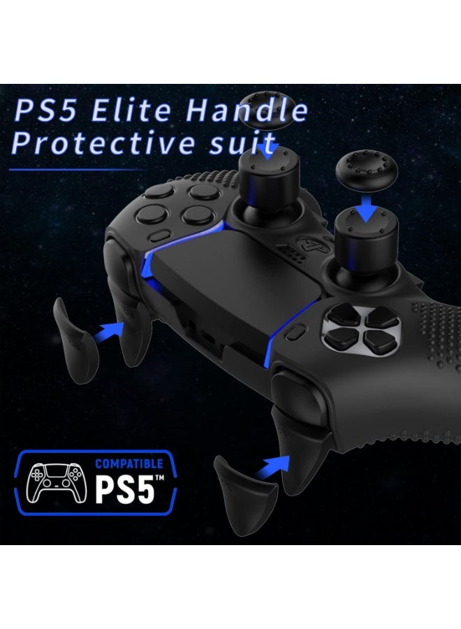 جراب حماية لجهاز تحكم PS5 Edge، غطاء حماية لجهاز تحكم PlayStation 5 Edge، جراب حماية مخصص لجهاز تحكم PS5 اللاسلكي Edge، يتضمن 4 أغطية عصا التحكم وموسعات زرّي L2/R2 - Image 2