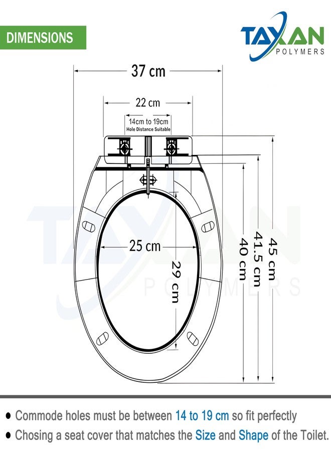 TAXAN POLYMERS TAXAN Blue EWC Toilet Seat Cover (17 x 14.5 in) | Oval Shape, PVC Western Commode Seat with Lid | High Glossy Finish, Sleek Design, Non-Soft Closing Commode Seat Cover with Installation Kit - Image 3