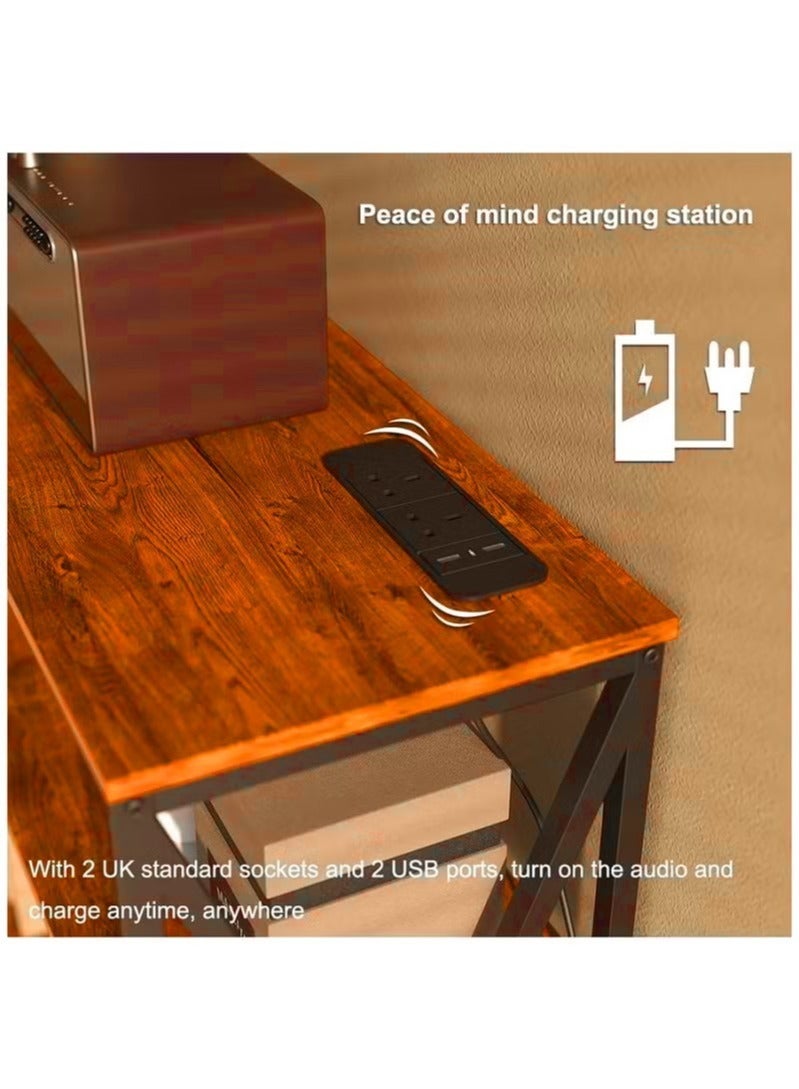 Generic Console table - 3 tier sofa charging base storage shelf and power outlet for hallway, entryway and living room sofa,EI-402  - Image 2