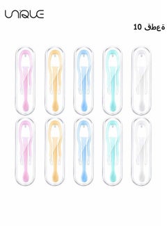 Unique 10 Pieces Contact Lens Tweezer Case, Travel Tweezers and Suction Stick Contact Lenses Inserter Remover (5 Colors) Contact Lens Remover Plunger Holder Inserter Remover for Hard Lenses  - Image 1
