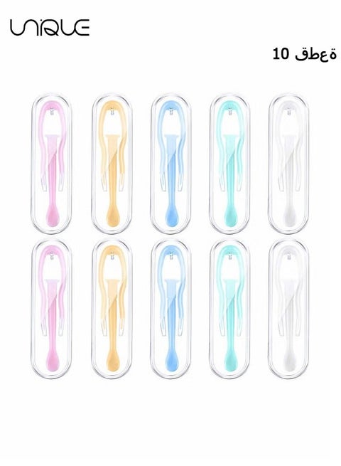 10 قطع حالة ملاقط العدسات اللاصقة ، ملاقط السفر وشفط عصا العدسات اللاصقة مزيل الإدراج (5 ألوان) مزيل العدسات اللاصقة مزيل الغطاس حامل الإدراج مزيل للعدسات الصلبة