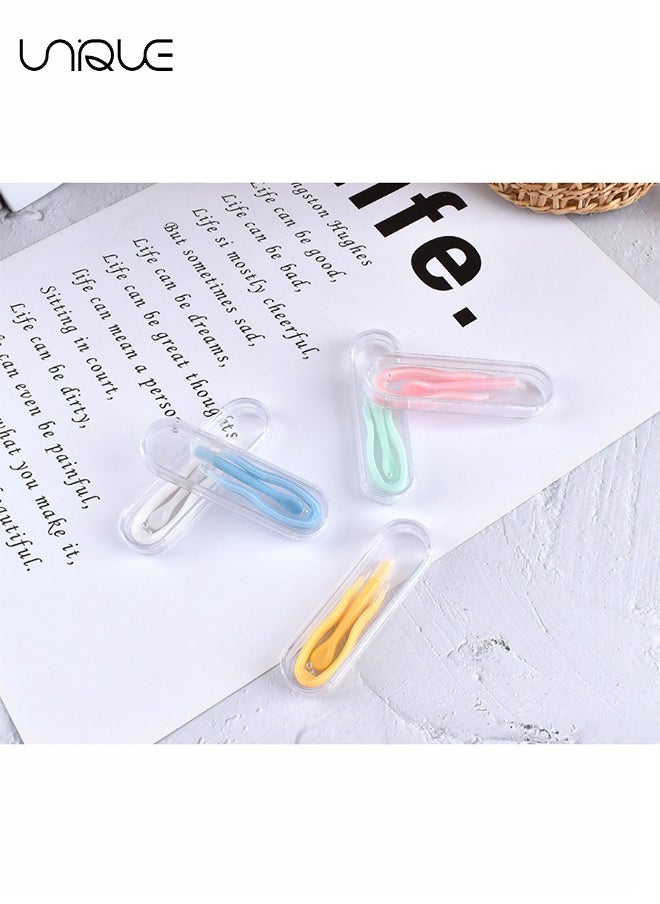 Unique 10 Pieces Contact Lens Tweezer Case, Travel Tweezers and Suction Stick Contact Lenses Inserter Remover (5 Colors) Contact Lens Remover Plunger Holder Inserter Remover for Hard Lenses  - Image 3