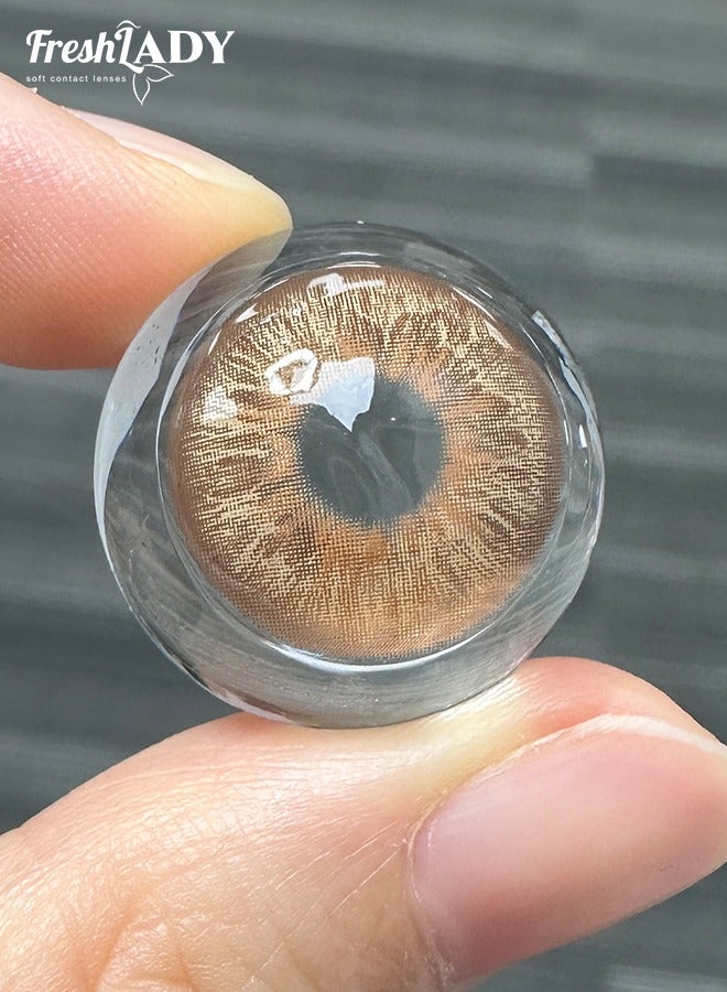 Freshlady Colored Contact Lenses Leopard Brown 14.50mm Yearly Disposable for Daily Wear - Image 5