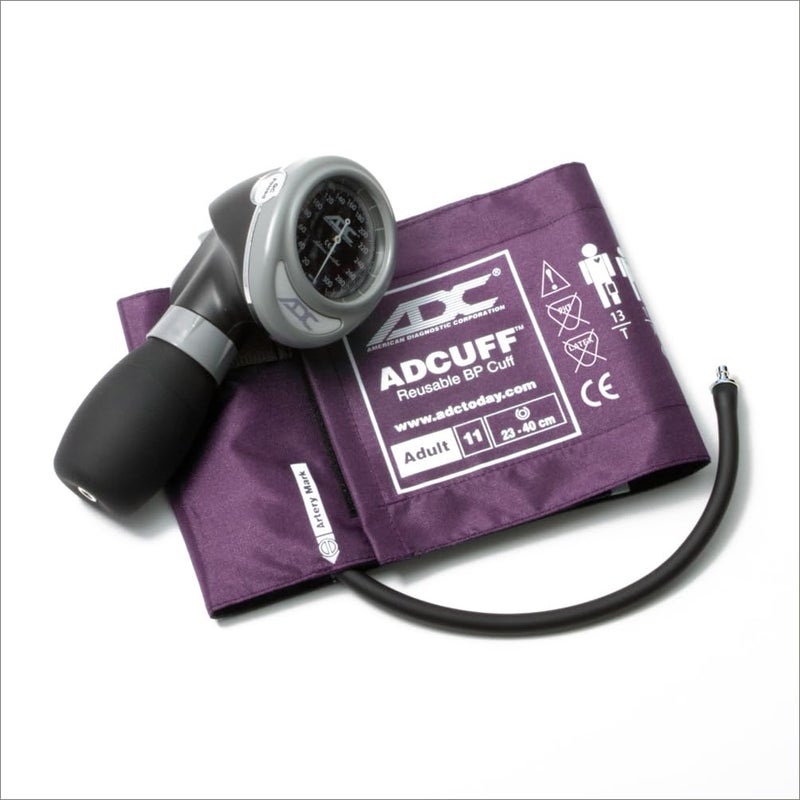ADC Diagnostix 703 Aneroid Handheld Sphygmomanometer for Professional Use with uff Nylon Blood Pressure Cuff, Adult, Purple - Image 1
