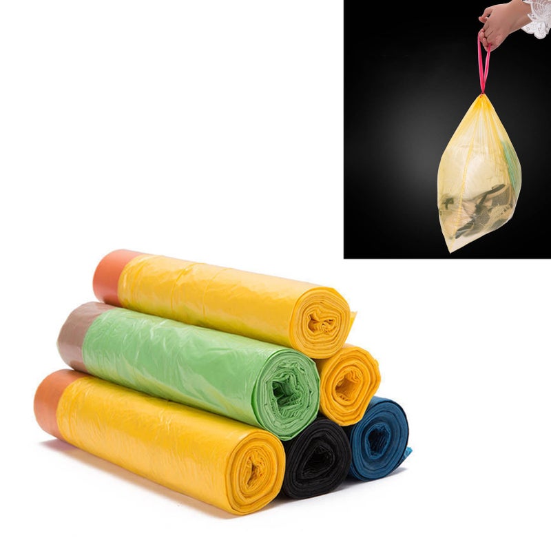 Drawstring Garbage Bags Thickened Large Capacity Trash Bags for Kitchen Bathroom Office 15pcs - Image 4