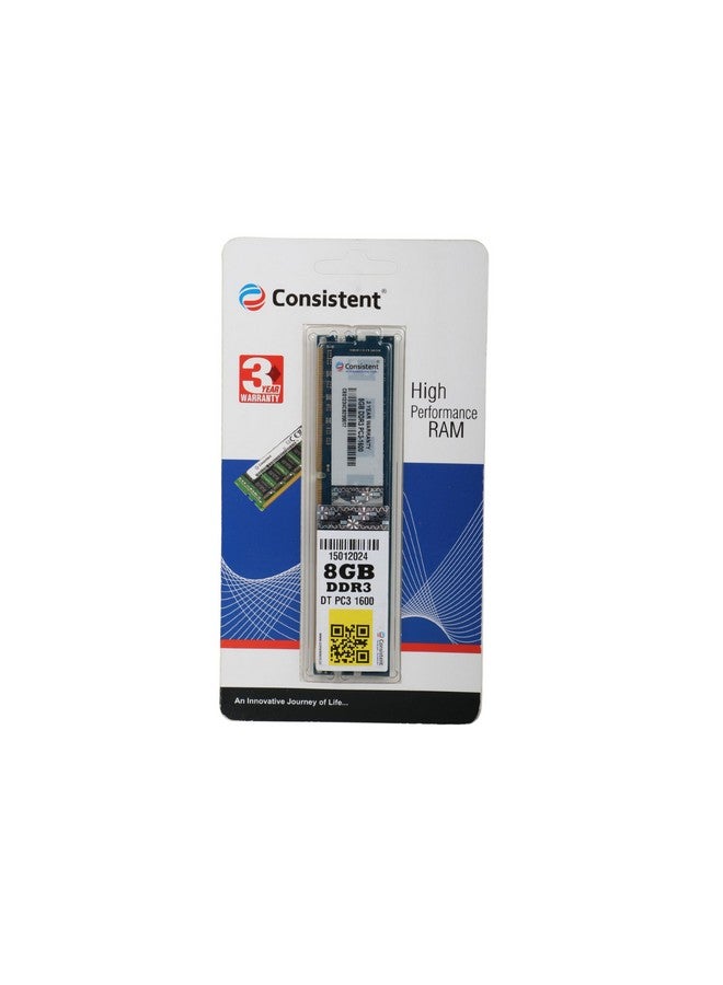 Consistent 8GB DDR3 1600MHz Desktop RAM (Memory) U-DIMM | Long-DIMM | DT PC3-1600 Single Channel Memory with 3 Years Manufacturer Warranty (Made in India) - Image 3