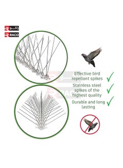 Bird Spikes Flexible Plastic Base 5 Pin Stainless Steel Bird Spikes for Pigeons and Other Small Birds Pack of 2 - pzsku/Z3E786912A7669319122CZ/45/_/1699595321/b6499f85-3e6f-4ec5-8b4f-877ccc9271ee