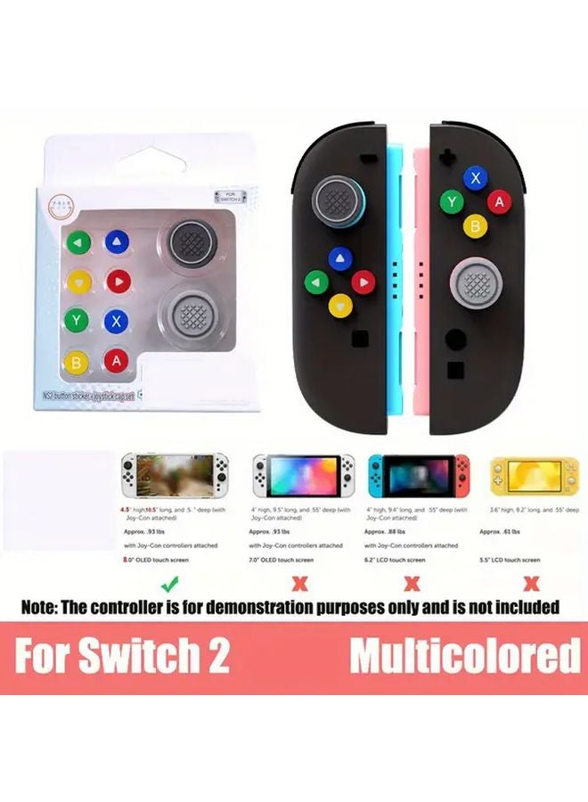 أزرار ملصقات الصليب الأرجواني الأسود مفاتيح D Pad ABXY لغطاء عصا التحكم في نينتندو سويتش 2 غطاء قبضة الإبهام - Image 2