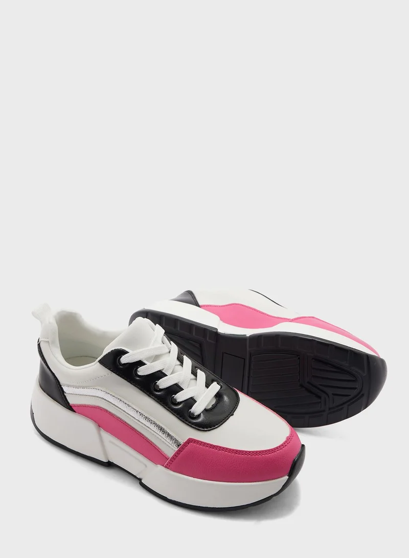 Ginger Bright Colourblock Stacked Sole Sneaker
