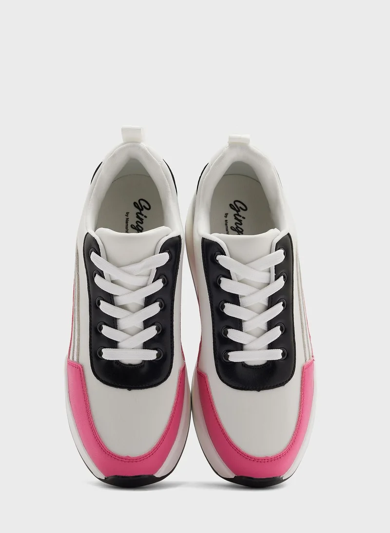 Ginger Bright Colourblock Stacked Sole Sneaker
