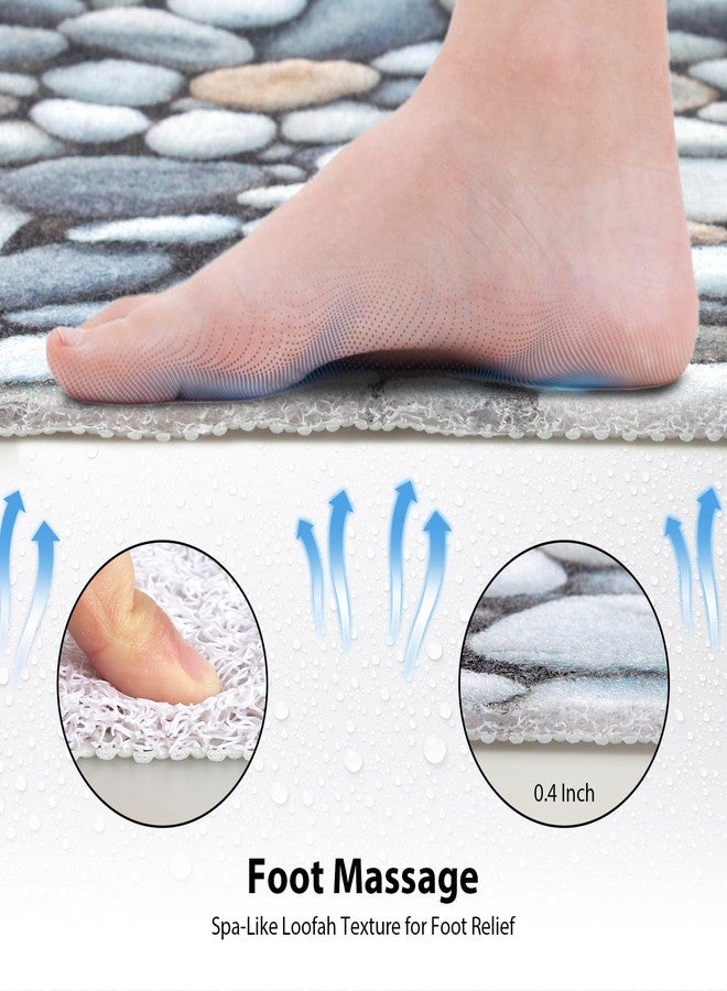 Yonala Square Shower Mat, Yonala 27 x 27 Inch Stylish Non Slip Shower Mats for Inside Shower with Central Drain Hole, Soft Trimmable PVC Loofah Anti Slip Shower Mat for Walk in Shower Stall, Quick Drying - Image 4