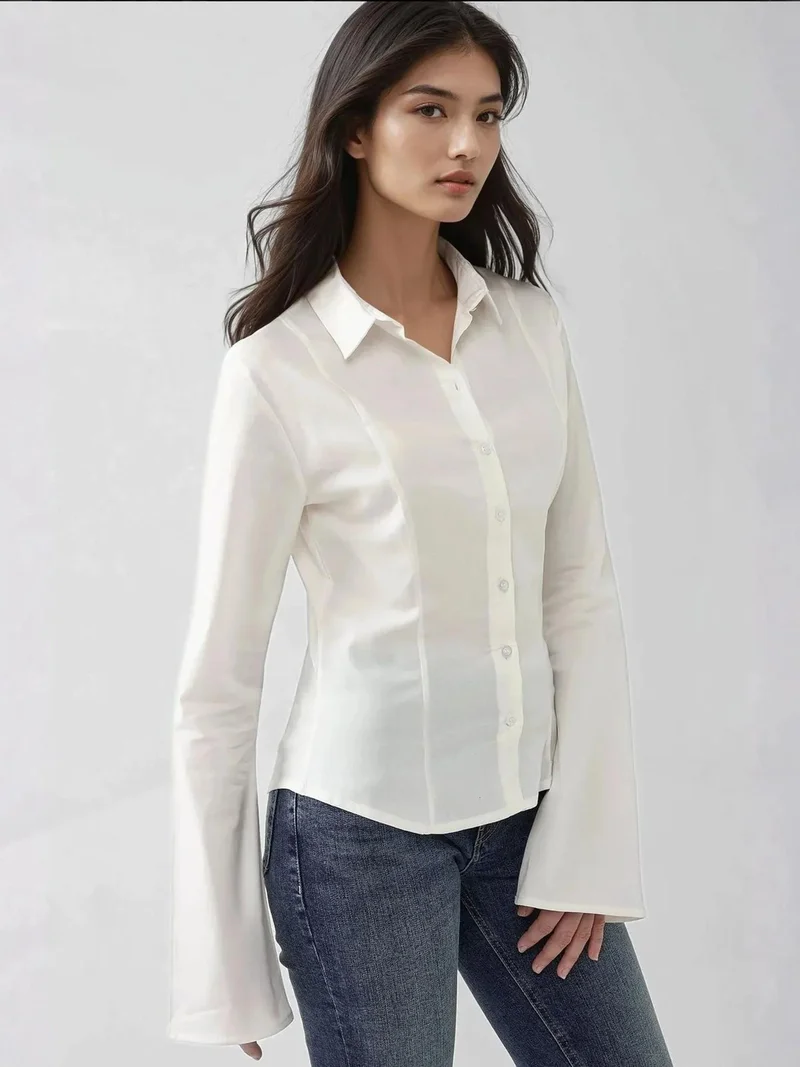 هيكاب قميص بأكمام طويلة ضيق