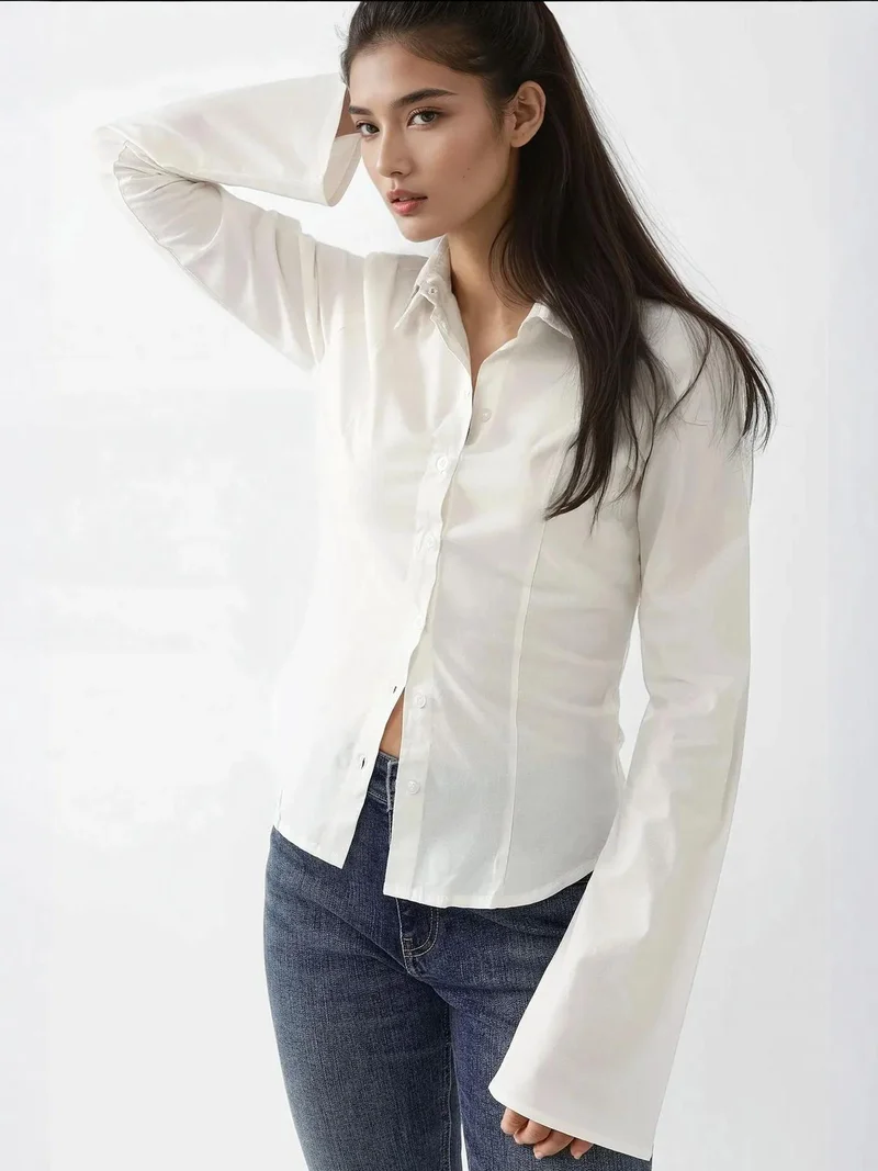 HICCUP Fitted Long Sleeve Shirt