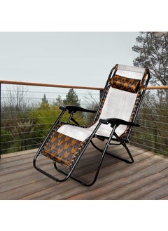 Evolluxi Evolluxi Stainless Steel Zero Gravity Folding Recliner Chair Adjustable Patio Lounge Pillow For Poolside Yard Beach Camping Outdoor Easy To Store Double Shade Gold  - Image 2