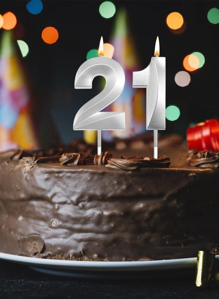 HOME ZONE Silver Number Candles For Happy Birthday Cake and Party Number 2 - Image 3
