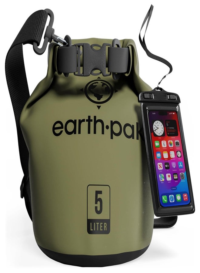 Earth Pak -Waterproof Dry Bag - Roll Top Dry Compression Sack Keeps Gear Dry for Kayaking, Beach, Rafting, Boating, Hiking, Camping and Fishing with Waterproof Phone Case - Image 1