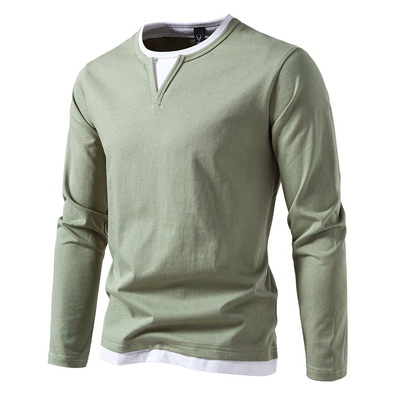 24 Men'S Long Sleeve T-Shirt European Size Double Collar Men'S Base Shirt - Image 4