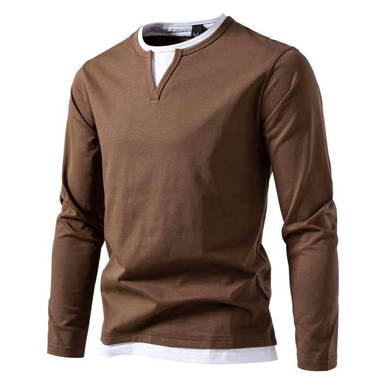 24 Men'S Long Sleeve T-Shirt European Size Double Collar Men'S Base Shirt - Image 5