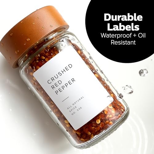 ThreeKin Collective 250 White Spice Labels by ThreeKin | Waterproof & Oil-Resistant Pre-Printed Stickers for Spice Jars | Durable, BPA-Free Seasoning Labels | Easy-Clean, No-Residue Design | Proudly Female & USA Owned - Image 4