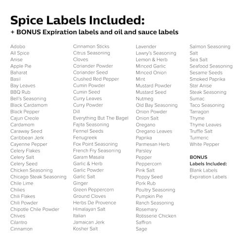 ThreeKin Collective 250 White Spice Labels by ThreeKin | Waterproof & Oil-Resistant Pre-Printed Stickers for Spice Jars | Durable, BPA-Free Seasoning Labels | Easy-Clean, No-Residue Design | Proudly Female & USA Owned - Image 5