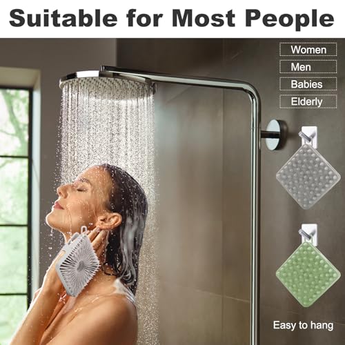 HAYSNA Silicone Body Scrubber, Silicone Loofah Double-Sided Body Brush,Silicone Shower Scrubber and Scalp Massager Shampoo Brush for Sensitive Kids Women Men All Kinds of Skin (Grass Green) - Image 2