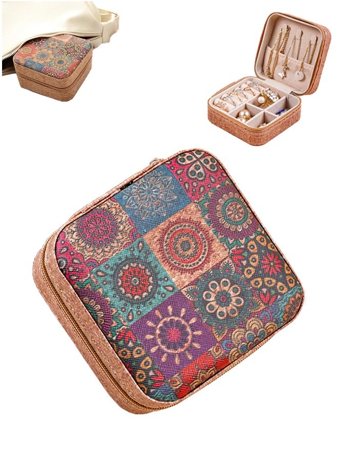 Lemon Travel Jewelry Box, Portable & Compact All-In-One Cork Jewelry Box, Gift for Women & Girls, Ideal Travel Essential  (Brown)  - Image 1
