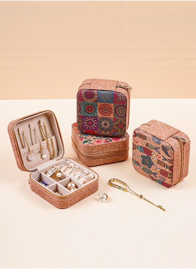 Lemon Travel Jewelry Box, Portable & Compact All-In-One Cork Jewelry Box, Gift for Women & Girls, Ideal Travel Essential  (Brown)  - Image 3