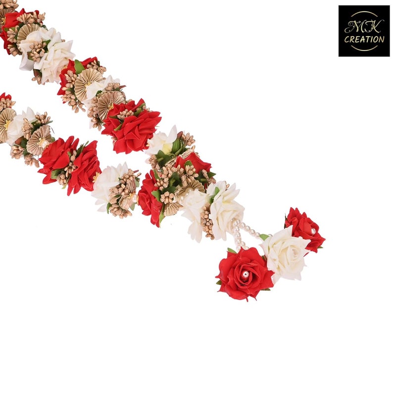 M K Creation Artificial Wedding Garland for Bride and Groom Varmala Multipurpose Use Size 70 cm Pack of 1  - Image 3