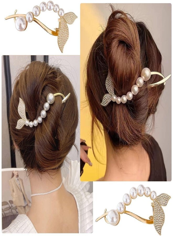 KARDIFF Hair Clips for Women | Stylish Latest Pearl Hair Accessories| Banana Clip, French Style Hair Claw Clips | Twist Hairstyle Bun Jaw Clip Gifts for Women Ladies (Pearl, Pack fo 2 Pc) - Image 4