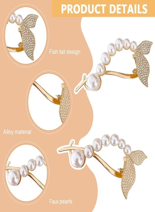 KARDIFF Hair Clips for Women | Stylish Latest Pearl Hair Accessories| Banana Clip, French Style Hair Claw Clips | Twist Hairstyle Bun Jaw Clip Gifts for Women Ladies (Pearl, Pack fo 2 Pc) - Image 2