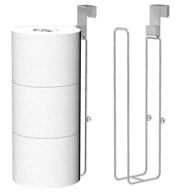 TOILET PAPER HOLDER BRUSHED NICKEL FOR 6 ROLL TISSUE 2 PACKS BATHROOM TOILET PAPER STORAGE OVER THE TANK STAINLESS STEEL RUSTPROOF HANGING TOILET ROLL HOLDER FOR BATHROOM RV CAMPERSILVER