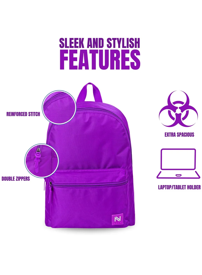 Nova purple Nova GPP2 16-Inch School Backpack for Girls, School Bag for Women | Best Price UAE