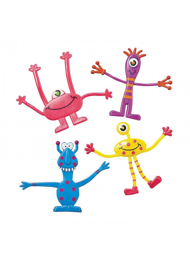 Fun Express Bendy Halloween Monsters - Bulk Set of 24 - Bendable Toys, Party Favors and Handouts - Image 1