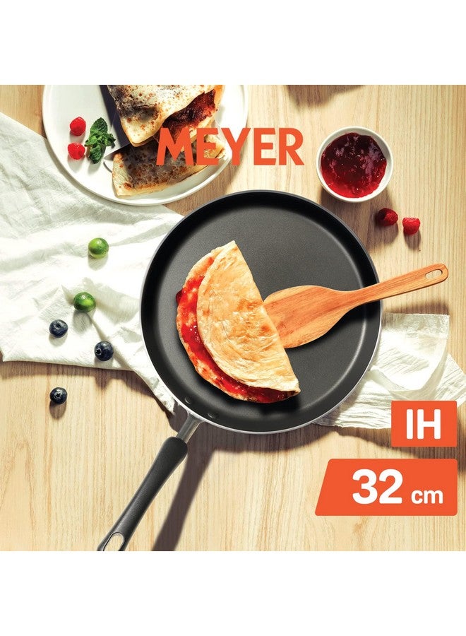 MEYER مقلاة ميسير غير لاصقة من الألمنيوم | مقلاة دوسا بقاعدة تحريض | مقلاة دوسا غير لاصقة مسطحة | مقلاة غير لاصقة كبيرة الحجم | مقلاة دوسا بمقبض واحد، 32 سم/3 مم سمك، برتقالي - Image 3