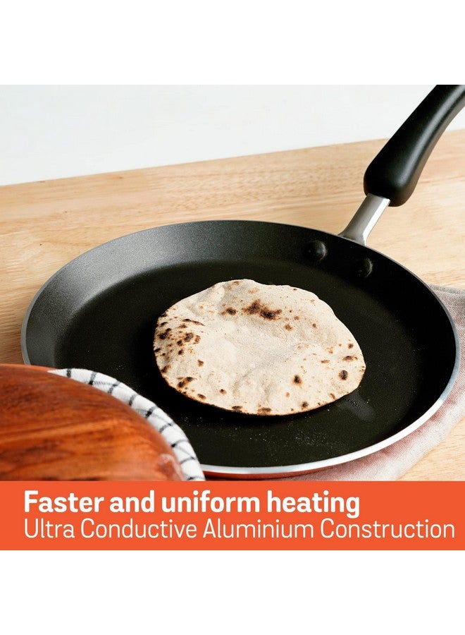 MEYER مقلاة ميسير غير لاصقة من الألمنيوم | مقلاة دوسا بقاعدة تحريض | مقلاة دوسا غير لاصقة مسطحة | مقلاة غير لاصقة كبيرة الحجم | مقلاة دوسا بمقبض واحد، 32 سم/3 مم سمك، برتقالي - Image 5