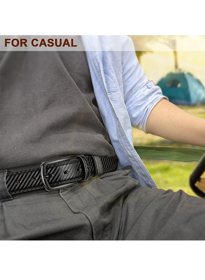 Men's Classic Single Buckle Belt - Fashionable Simple Design All-Match Trouser Belt Men's Casual Pin Buckle Belt Black 3.3CM - Image 3
